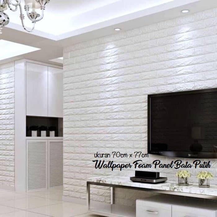 Wallpaper Brick Foam / Sticker Dinding Glossy Wallpaper - 3d Wall Sticker For Living Room , HD Wallpaper & Backgrounds