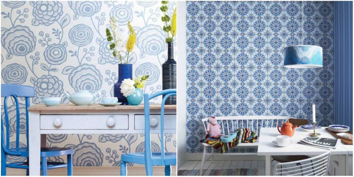 Wallpaper Mana Yang Dipilih Untuk Dapur Kecil - Синие Обои Для Кухни , HD Wallpaper & Backgrounds