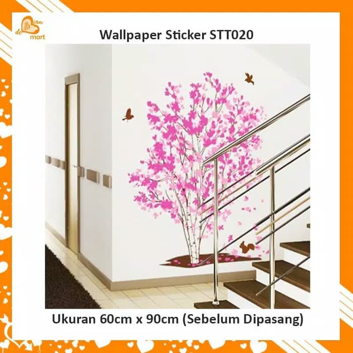 Wallpaper Dinding Stiker Dinding Pohon Sakura Pink - El Arbol De La Vida En La Pared , HD Wallpaper & Backgrounds