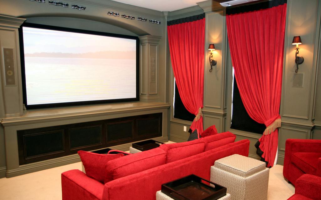 Home Theater Curtains Over Window , HD Wallpaper & Backgrounds