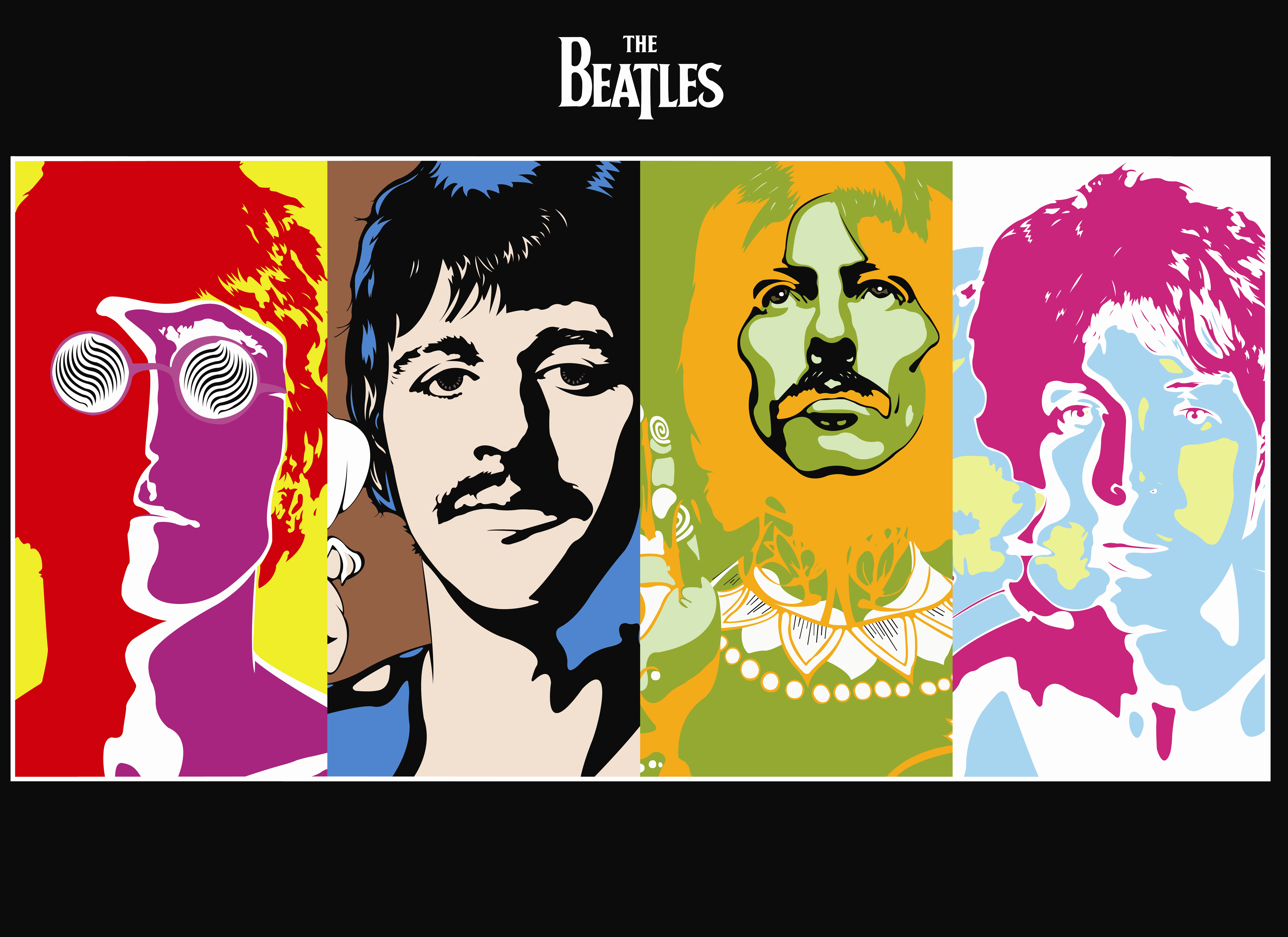 Hd Wallpaper - Colorful Beatles , HD Wallpaper & Backgrounds