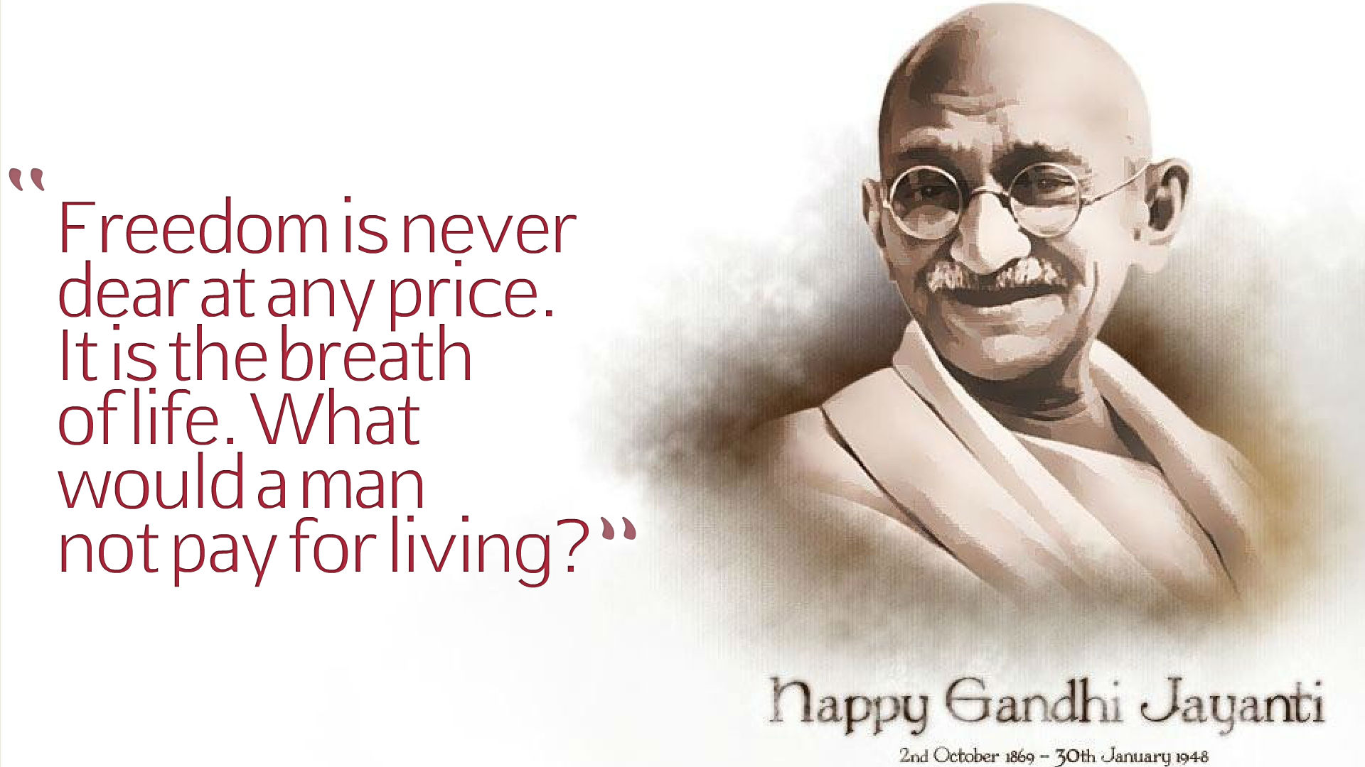 15 August Mahatma Gandhi Quotes Hd Wallpaper - Mahatma Gandhi On Freedom , HD Wallpaper & Backgrounds