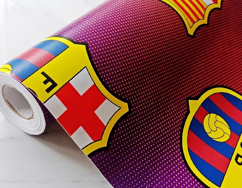 Wallpaper Stiker Dinding Motif Bendera Klub Sepak Bola - Stiker Dinding Kamar Barcelona , HD Wallpaper & Backgrounds