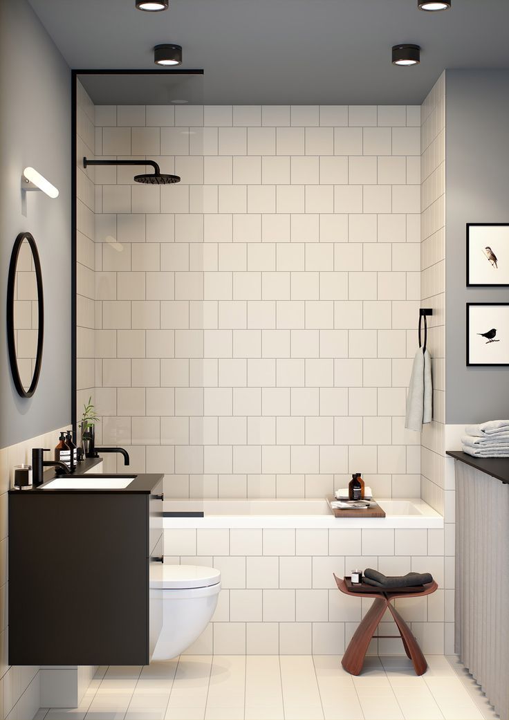 Simple Tiles, Square, Off White, On The Bottom May - Bathroom White Tiles Grey Grout , HD Wallpaper & Backgrounds
