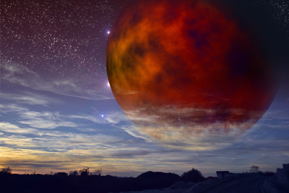 Planet Langit Fantasi Malam Sun Wallpaper - Earth , HD Wallpaper & Backgrounds