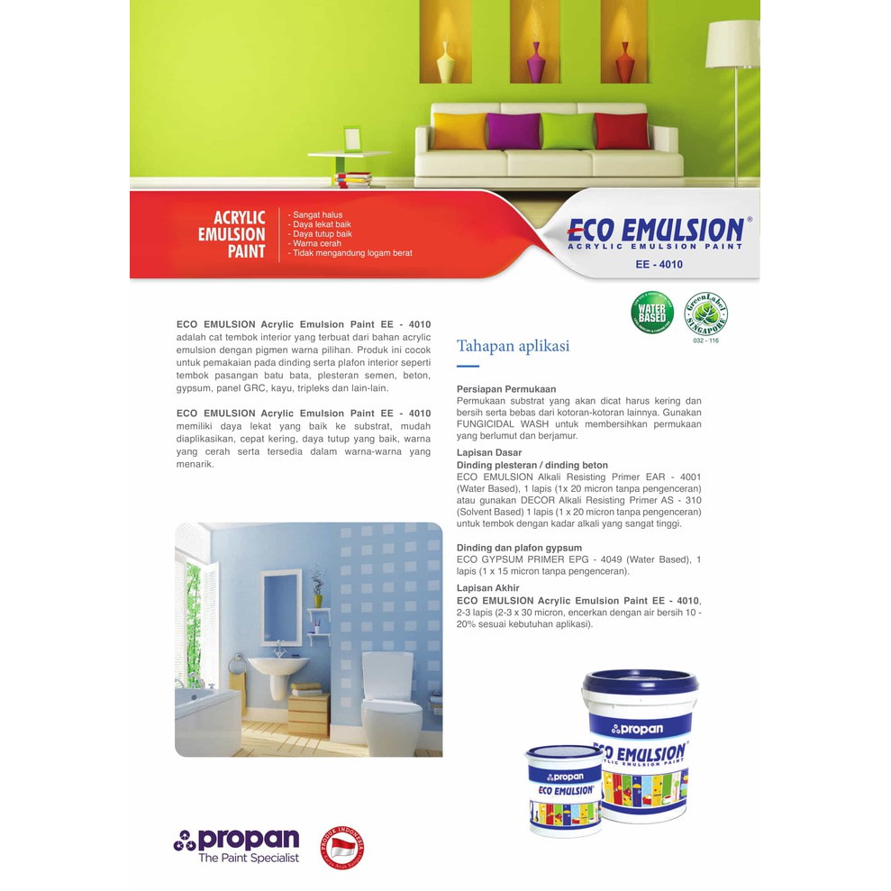 Cat Tembok Propan Eco Emulsion Exterior Dan Interior - Warna Cat Propan Eco Emulsion , HD Wallpaper & Backgrounds