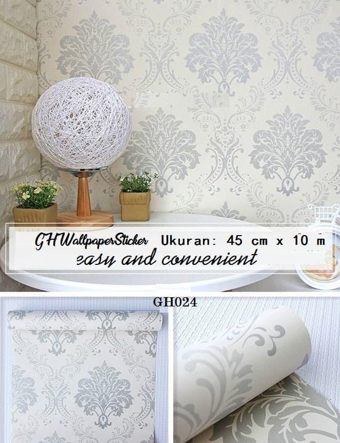 Terlaris Wallpaper Sticker Motif Silver Klasik Ukuran - Dinding Batik Silver , HD Wallpaper & Backgrounds