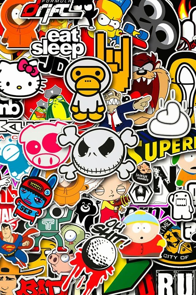 Good Home Screen Wallpapers - Sticker Bomb Wallpaper Iphone , HD Wallpaper & Backgrounds