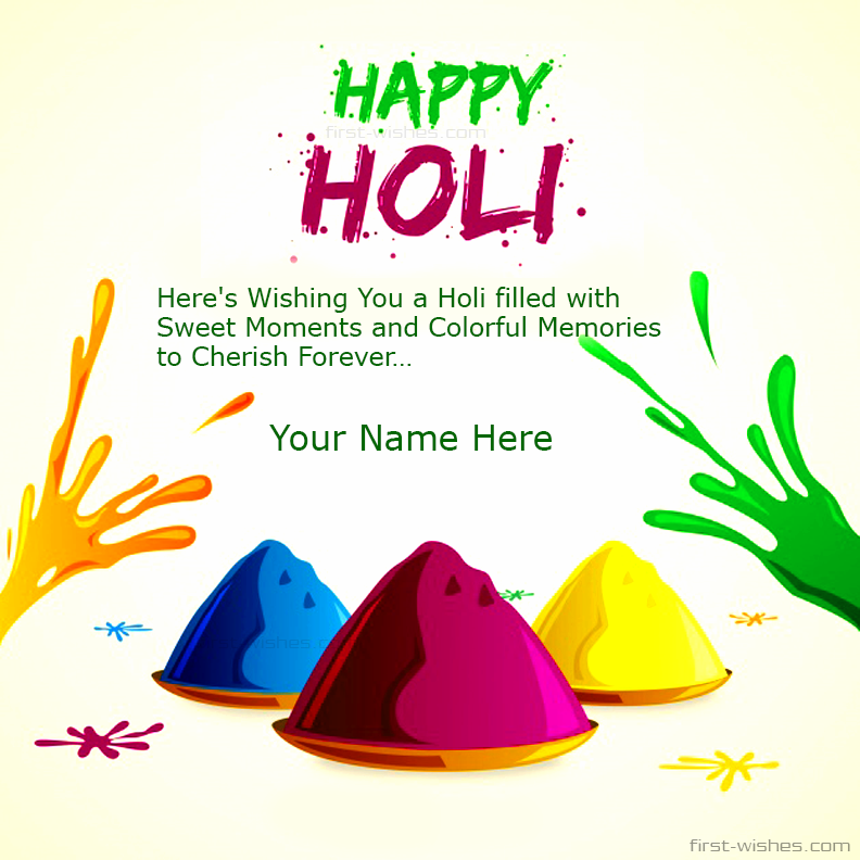 Happy Holi Wishes With Name Image 2018 Festival - Happy Holi With Name , HD Wallpaper & Backgrounds