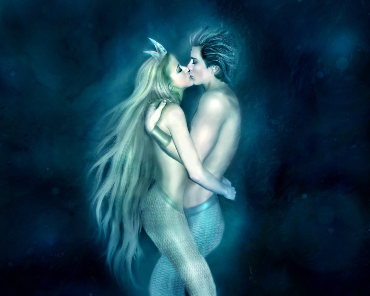 Wallpaper - Mermaid And Merman Fantasy , HD Wallpaper & Backgrounds