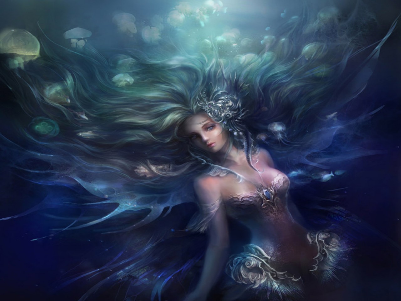 Fantasy Mermaid Wallpapers - Fantasy Mermaid , HD Wallpaper & Backgrounds