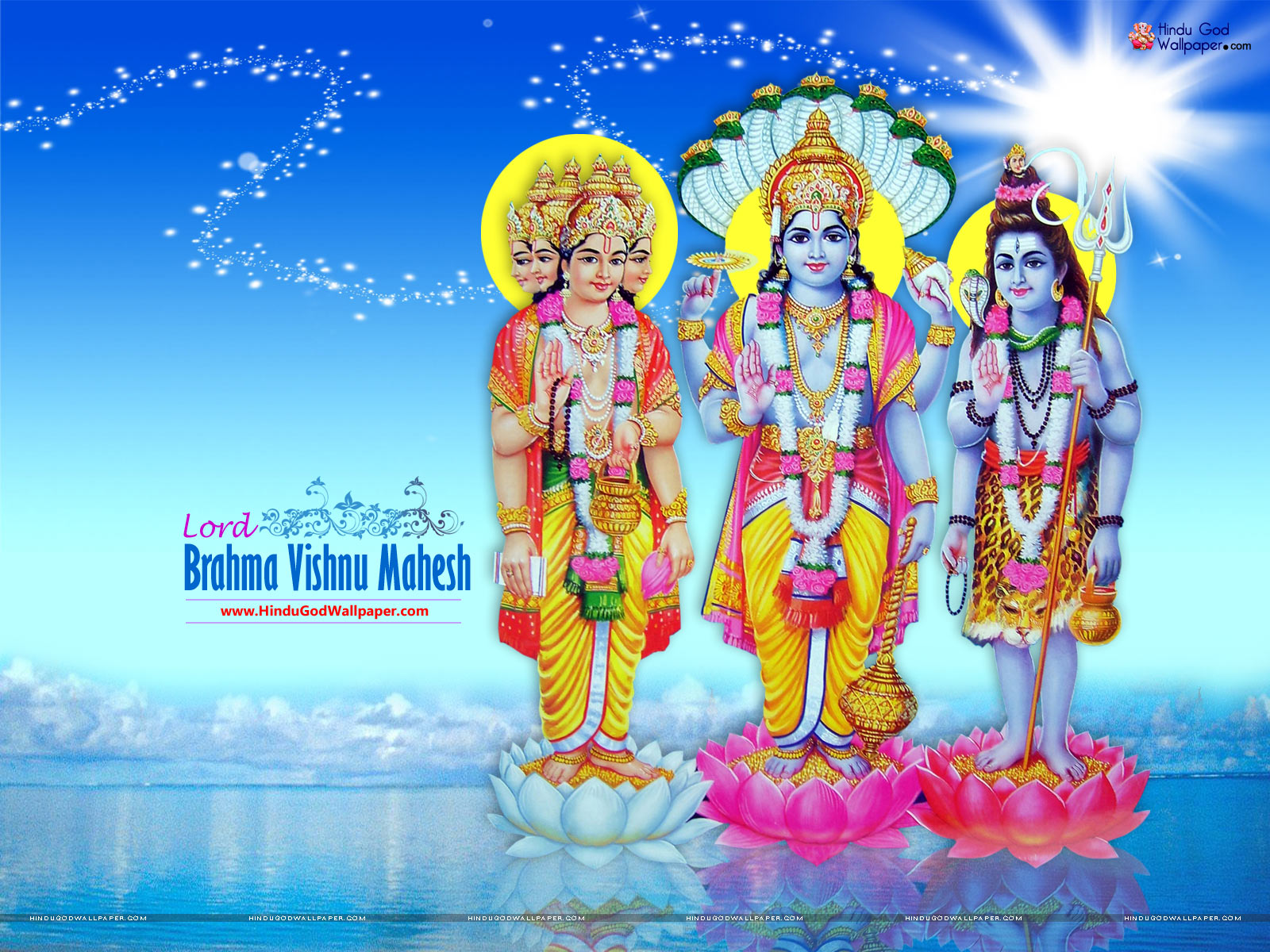Download Brahma Vishnu Mahesh Wallpapers - God Brahma Vishnu Shiva , HD Wallpaper & Backgrounds