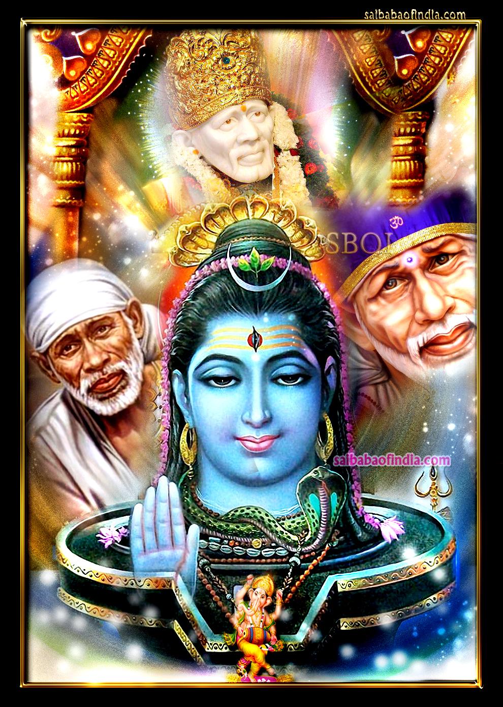Shiv - Sathya Sai Baba And Shiva , HD Wallpaper & Backgrounds