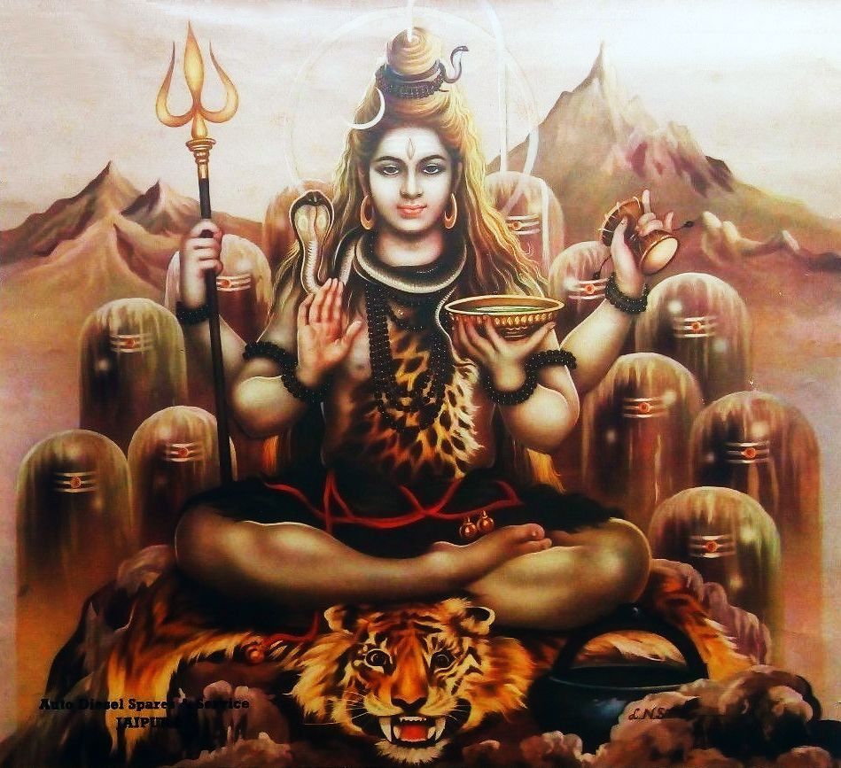 Lord Shiva Old Calendar Painting - Lord Shiva Old , HD Wallpaper & Backgrounds