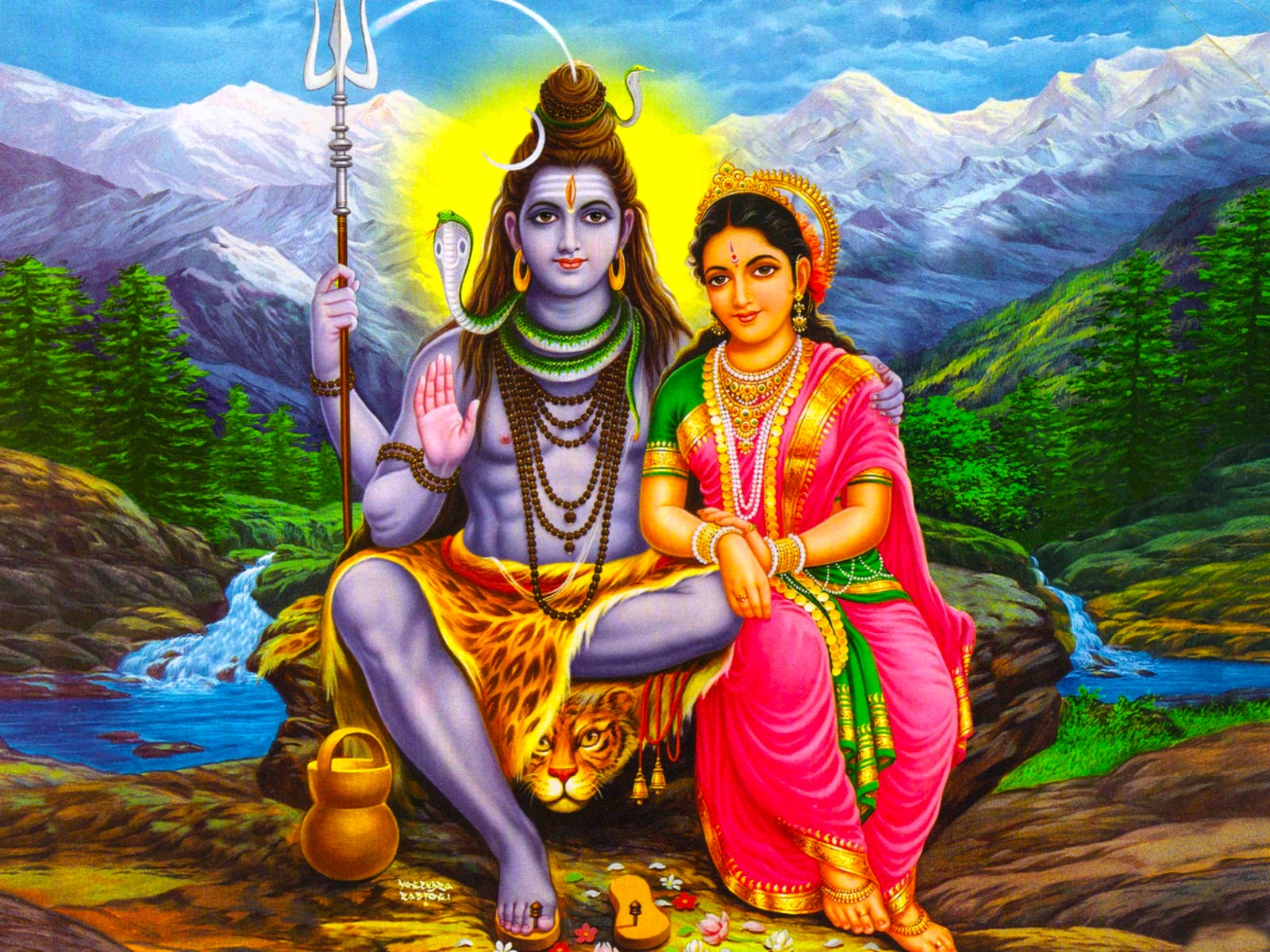 Free Download Mata Parvati Wallpapers - Lord Shiva And Maa Parvati , HD Wallpaper & Backgrounds