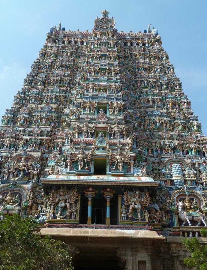 P1040183 Meenakshi Amman Temple, Gopuram, Madurai (151432 - Meenakshi Amman Temple , HD Wallpaper & Backgrounds