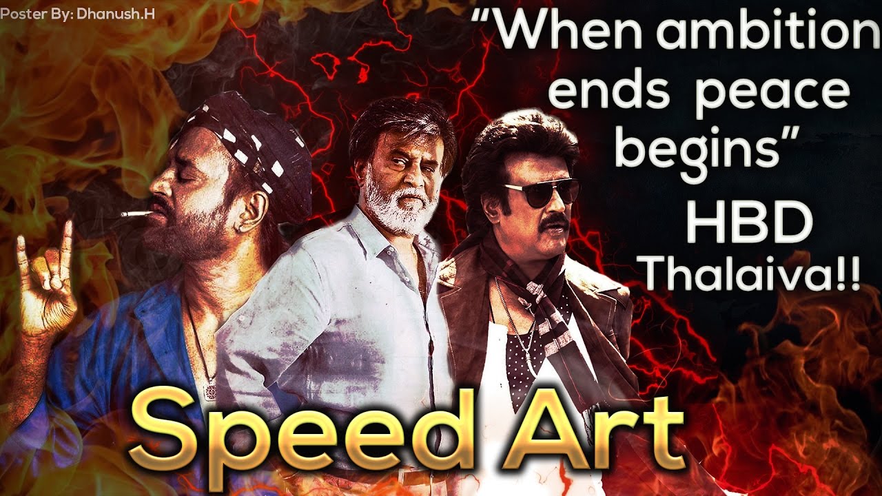 Rajini Wallpaper - Speed Art - Hbd Rajinikanth , HD Wallpaper & Backgrounds
