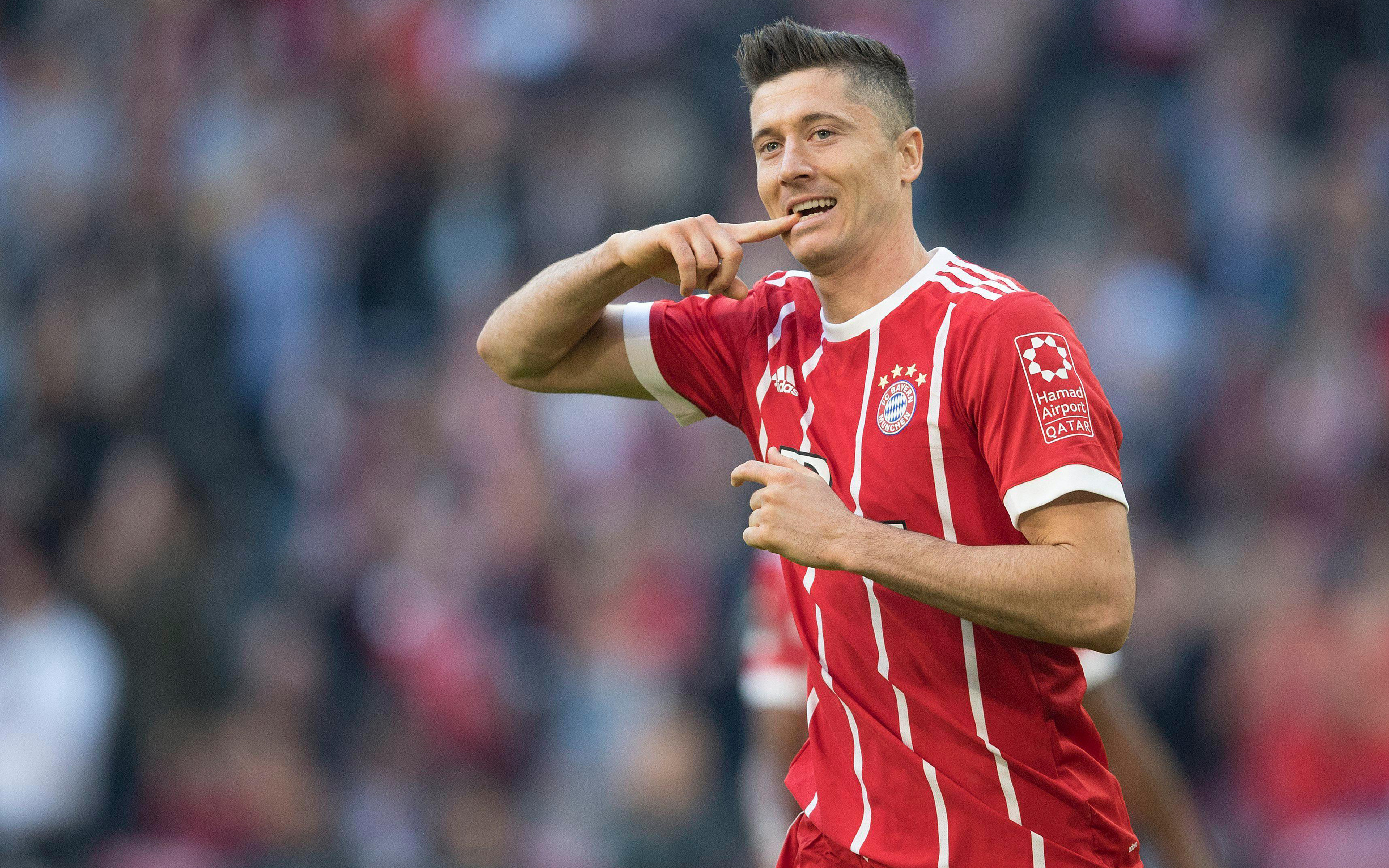 4k, Robert Lewandowski, Joy, Bayern Munich, Football, - Robert Lewandowski Wallpaper Polen , HD Wallpaper & Backgrounds