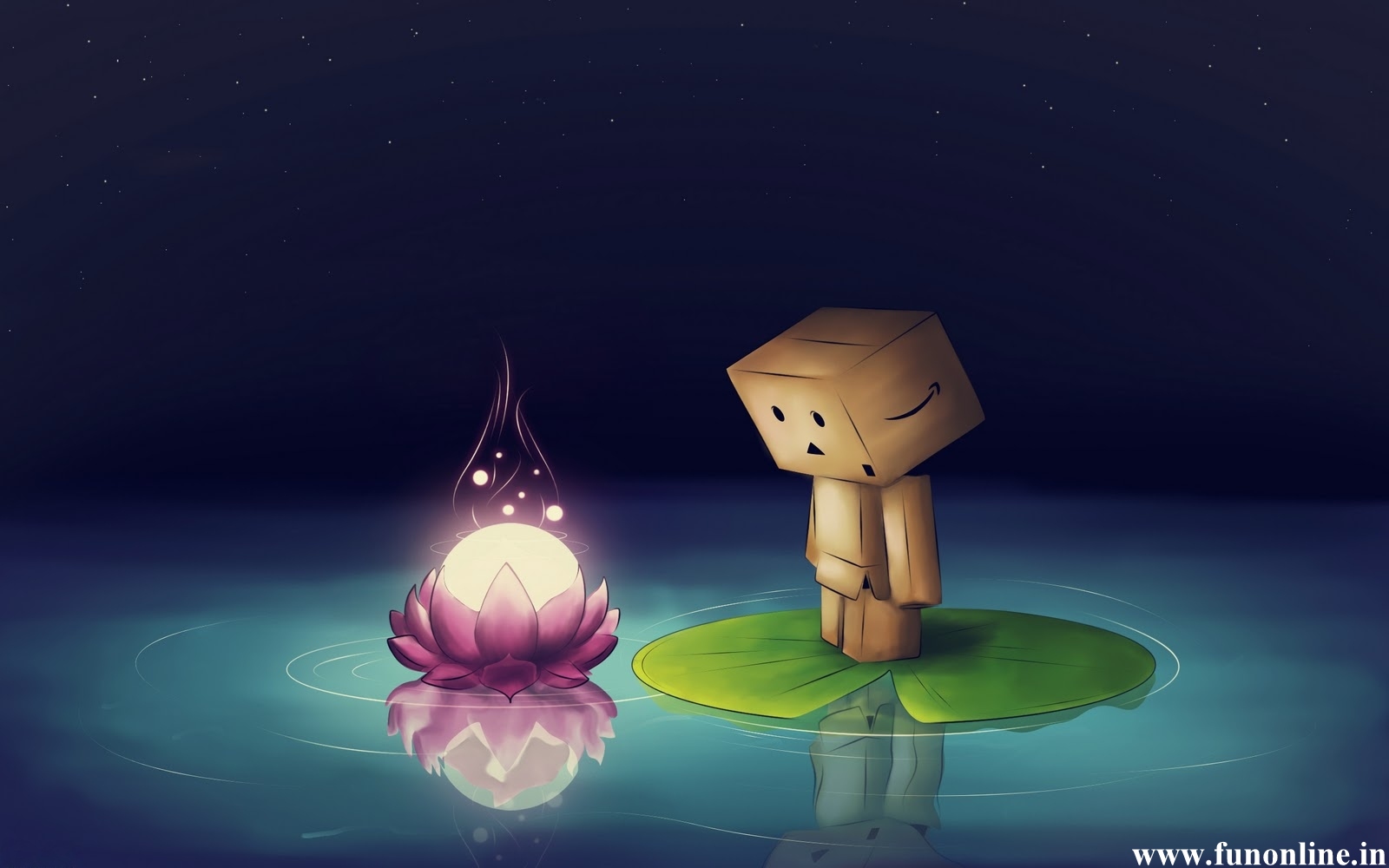 Animated Lotus Flower Wallpaper - Cute Amazon Box Robot , HD Wallpaper & Backgrounds