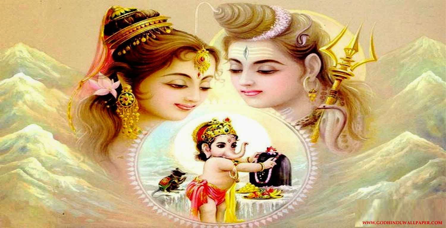 Shiva Live Wallpaper 3d - Shiv Parwati And Ganesh , HD Wallpaper & Backgrounds