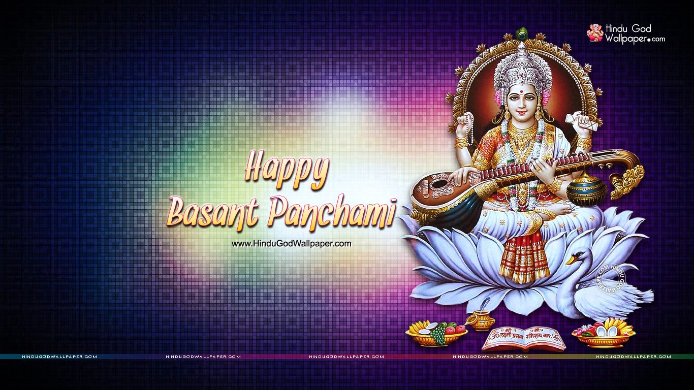 Happy Basant Panchami Hd Wallpaper - Animated Hindu God , HD Wallpaper & Backgrounds