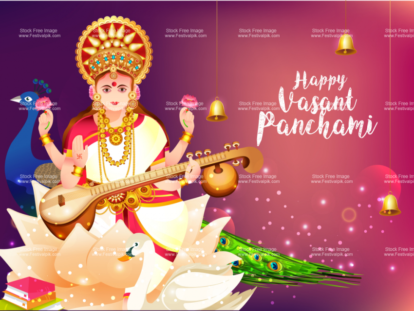 Vasant Panchami Images - Happy Saraswati Puja , HD Wallpaper & Backgrounds