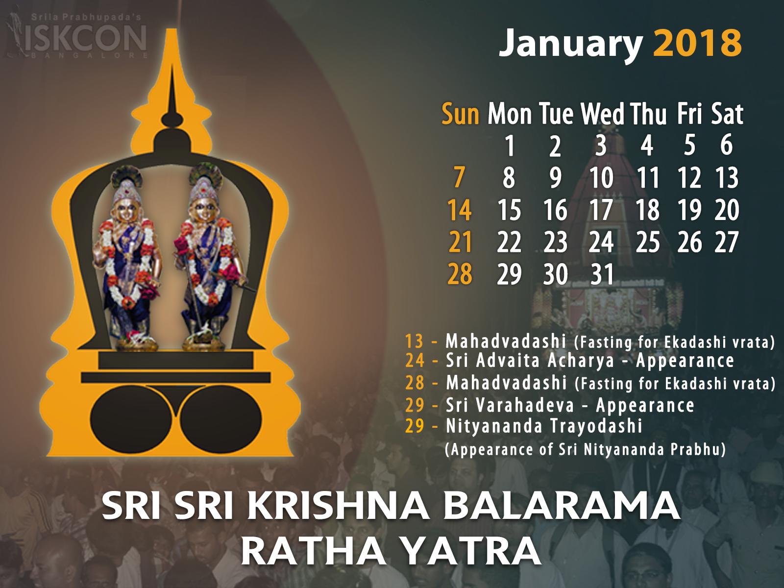 Vaishnava Calendar 2018 Iskcon , HD Wallpaper & Backgrounds