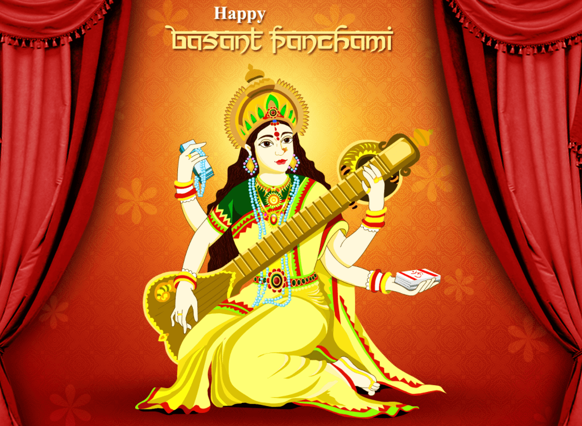 Hd Basant Panchami Images - Basant Panchami Greetings Cards , HD Wallpaper & Backgrounds