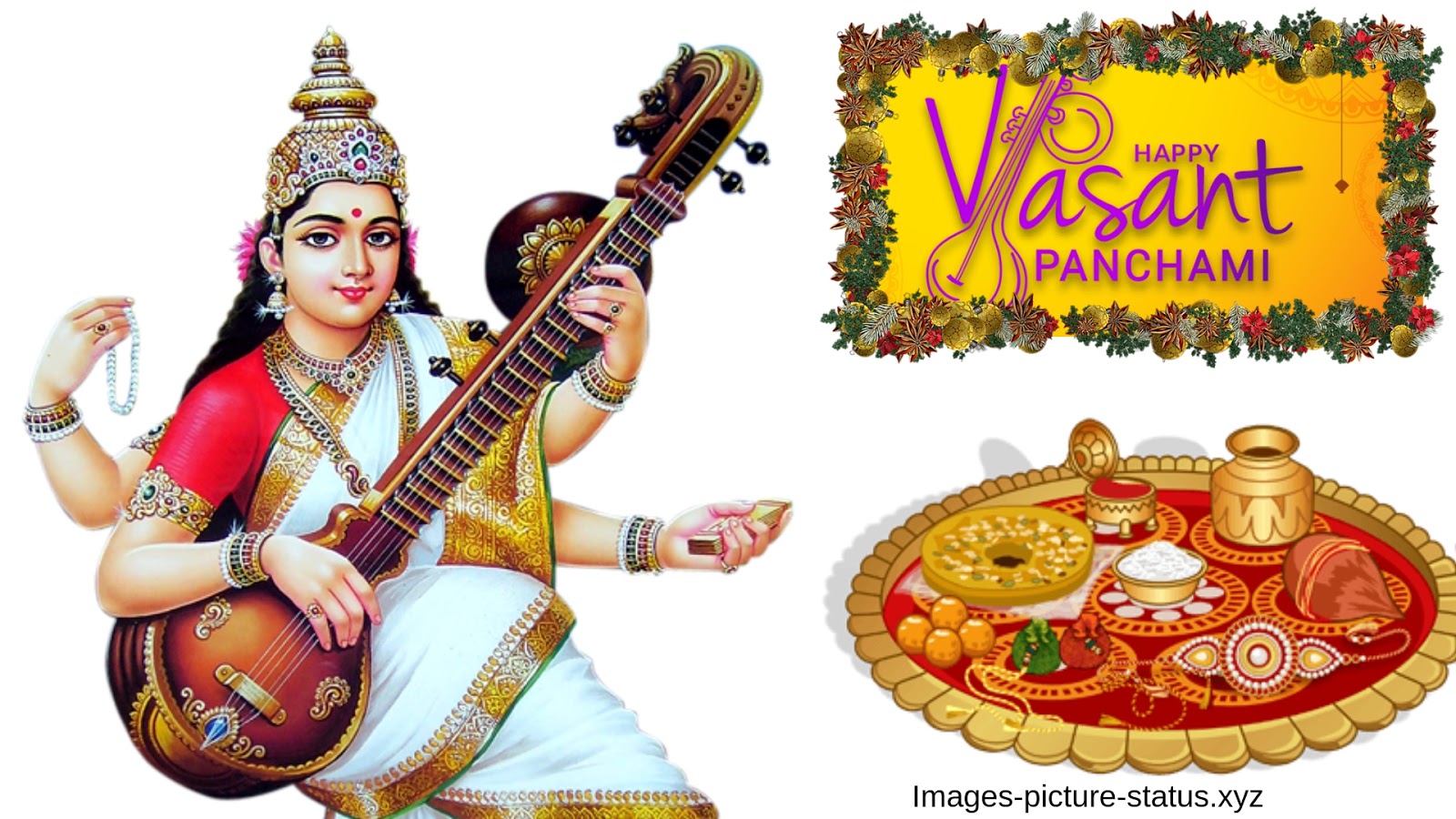 Vasant Panchami 20199 Wishes Images, Basant Panchami, - Maa Saraswati Png Hd , HD Wallpaper & Backgrounds