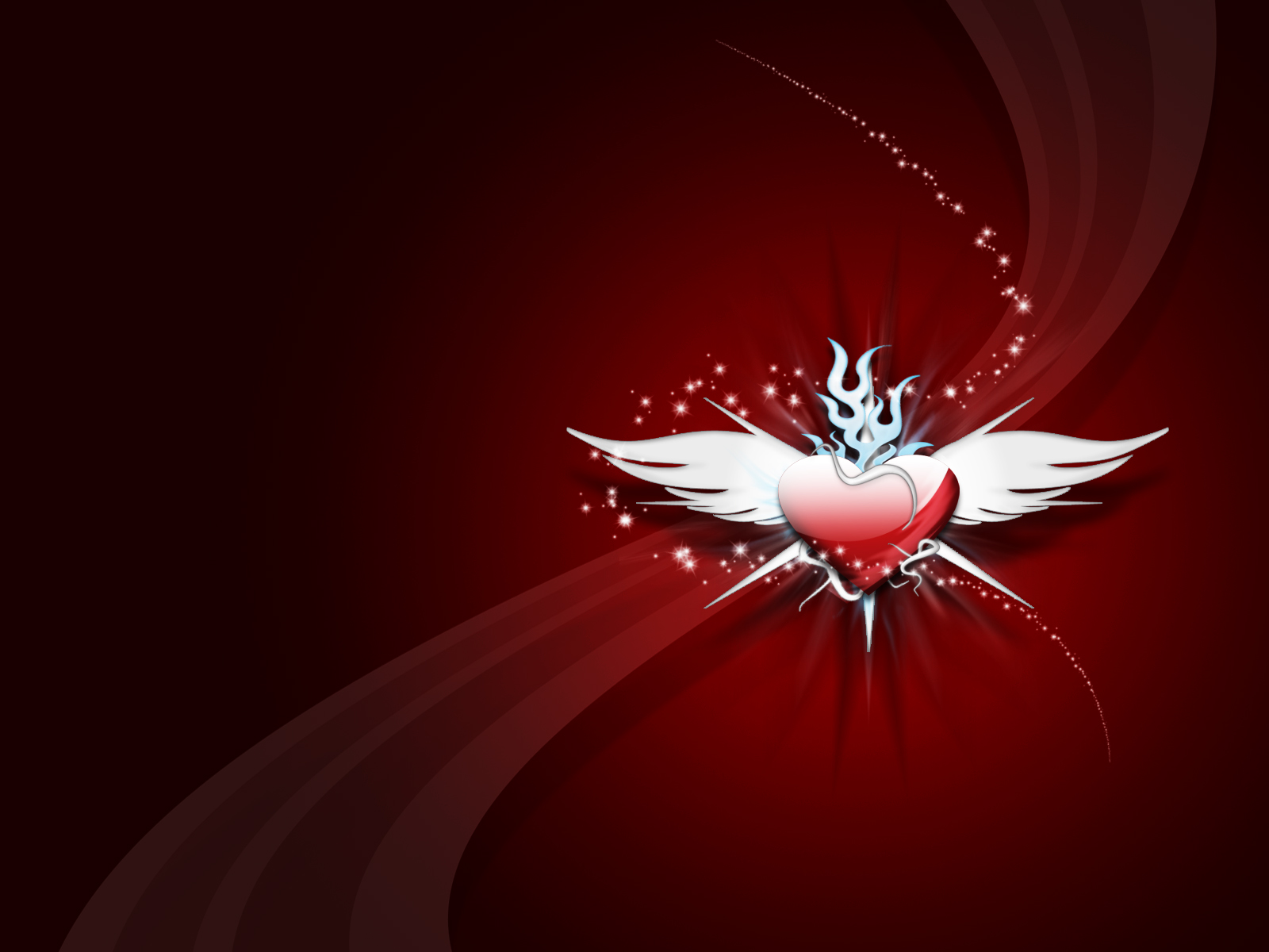 Free Designs Heart With Wings And Name Wallpaper Picture - صور جميلة خلفية للفيس , HD Wallpaper & Backgrounds