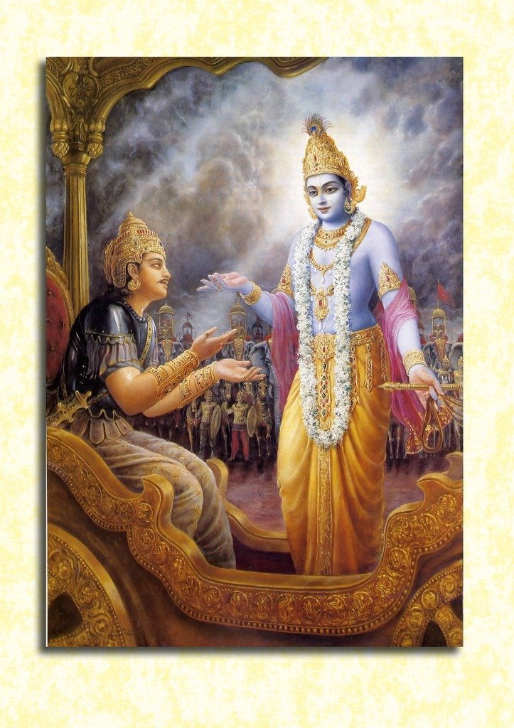 Tamatina Paper Wall Poster - Krishna And Arjun Painting Arts , HD Wallpaper & Backgrounds