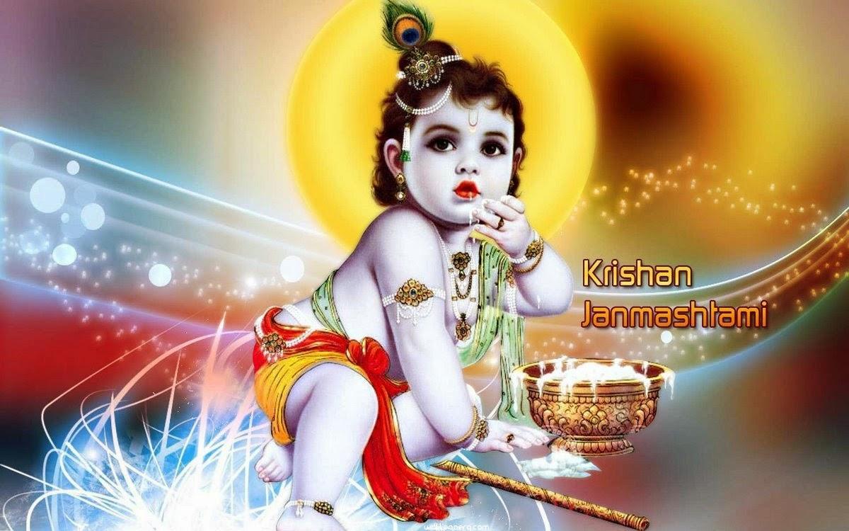 Shri Krishna Ji Hd Wallpaper For Laptop - Radha Krishna Janmashtami , HD Wallpaper & Backgrounds