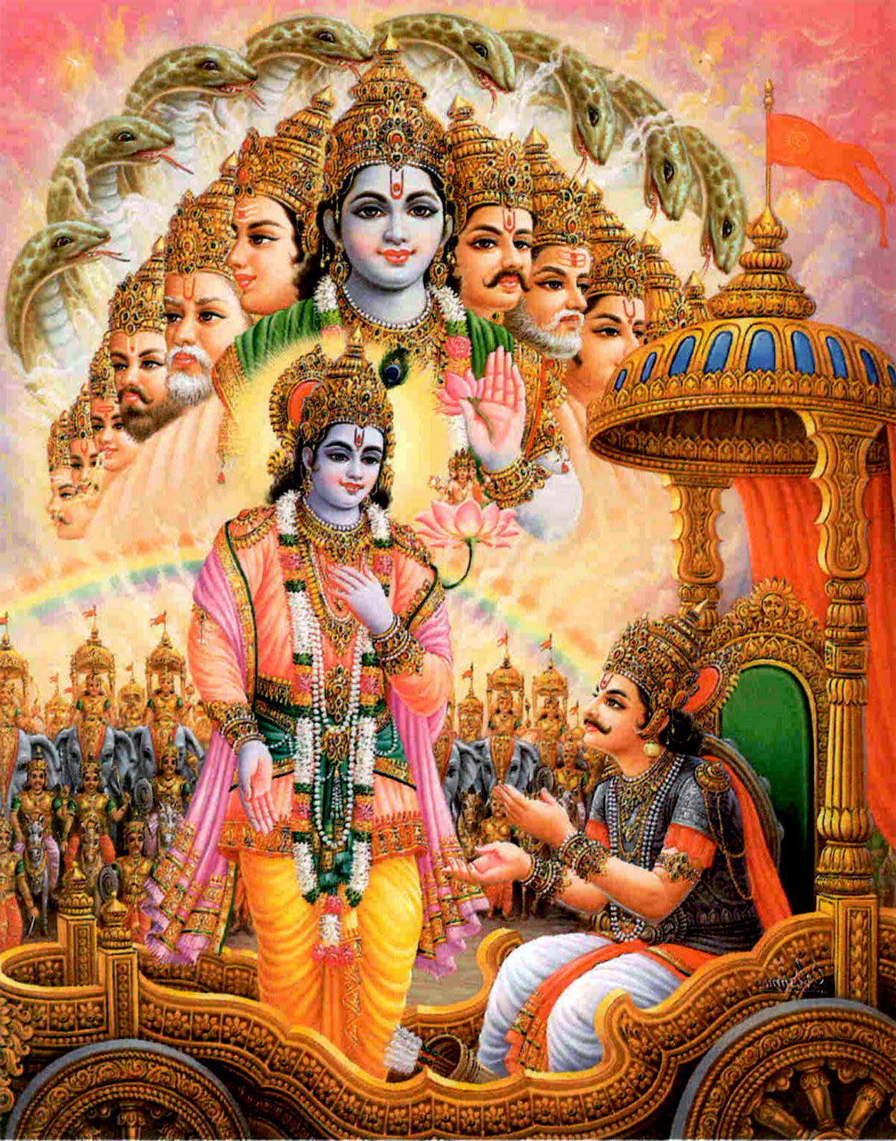 Krishna With Arjun Hd , HD Wallpaper & Backgrounds