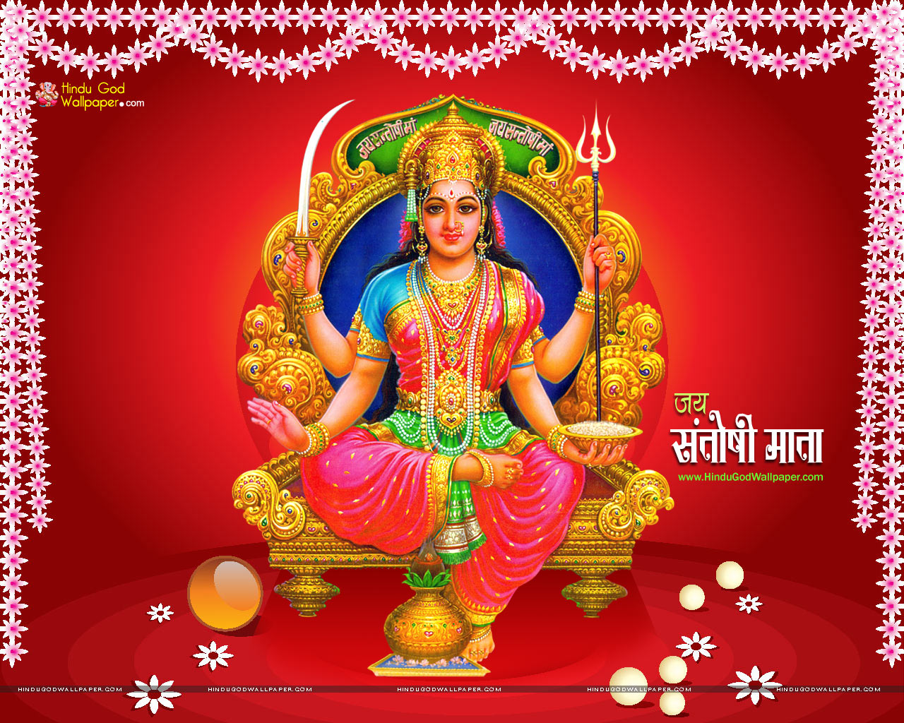 Download Santoshi Maa Beautiful Wallpapers - Sai Baba Santoshi Mata , HD Wallpaper & Backgrounds