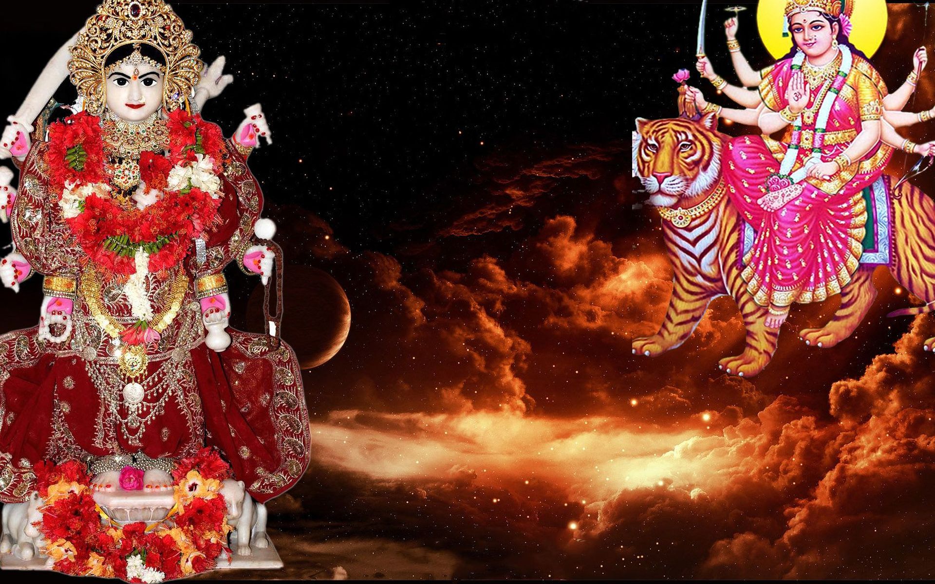 Maa Durga 3d Wallpaper Download Free - Space Fire Wallpaper Hd , HD Wallpaper & Backgrounds