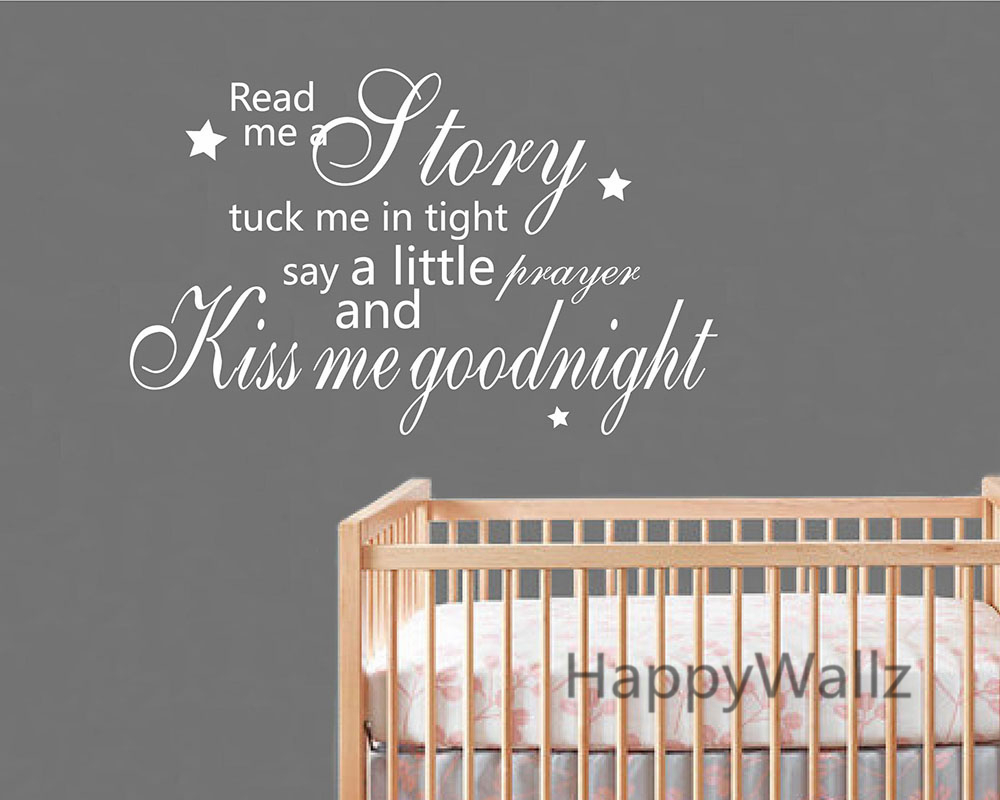Kiss Me Goodnight Quote Wall Sticker Baby Nursery Kiss - Baby Nursery Quotes Wall Decals , HD Wallpaper & Backgrounds