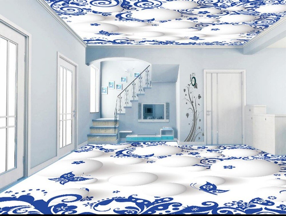 Custom Fresh And Elegant 3d Flooring Painting Wallpaper - Epoxy Ceiling In Nigeria , HD Wallpaper & Backgrounds