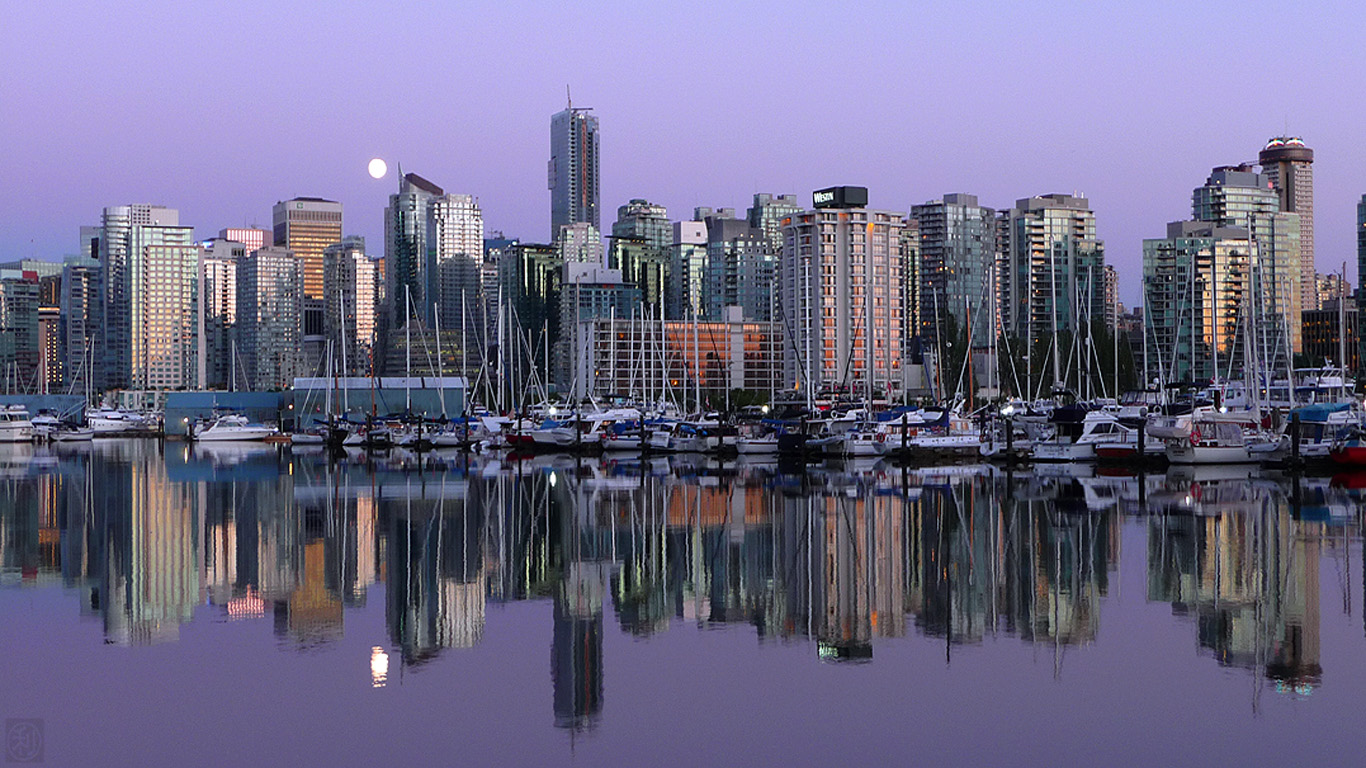 Vancouver Skyline Wallpaper - Reflection , HD Wallpaper & Backgrounds