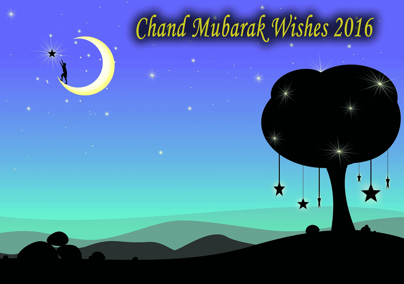 Chand Raat Mubarak Wishes Sms 2016 - Rabi Ul Awal Ka Chand Mubarak , HD Wallpaper & Backgrounds