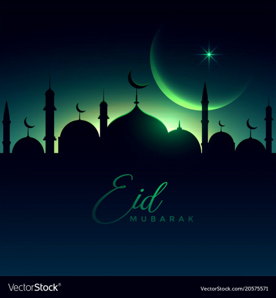 Eid Mubarak Night Moon - Illustration , HD Wallpaper & Backgrounds
