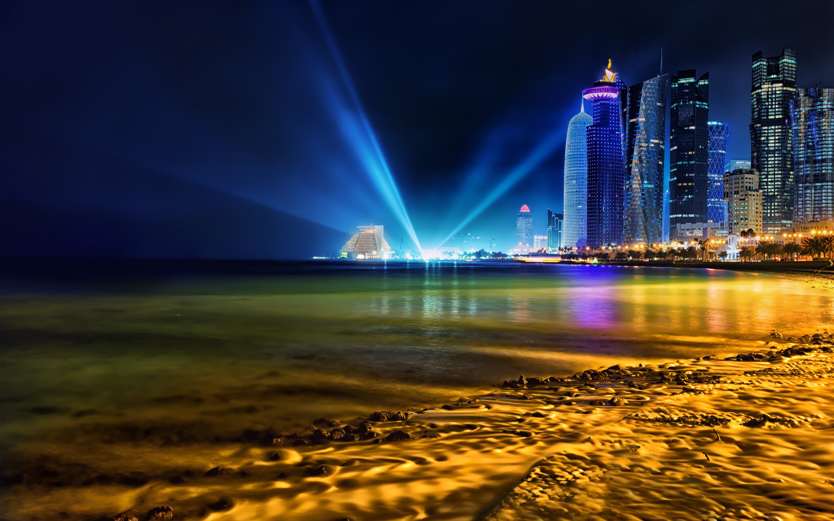 Doha Qatar Skyline - Qatar Hd , HD Wallpaper & Backgrounds