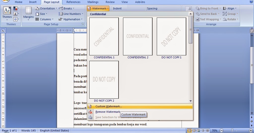 Cara Membuat Wallpaper Tulisan - Word 2007 , HD Wallpaper & Backgrounds