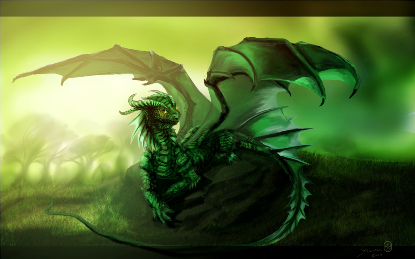 Green Dragon - Black And Green Dragon , HD Wallpaper & Backgrounds