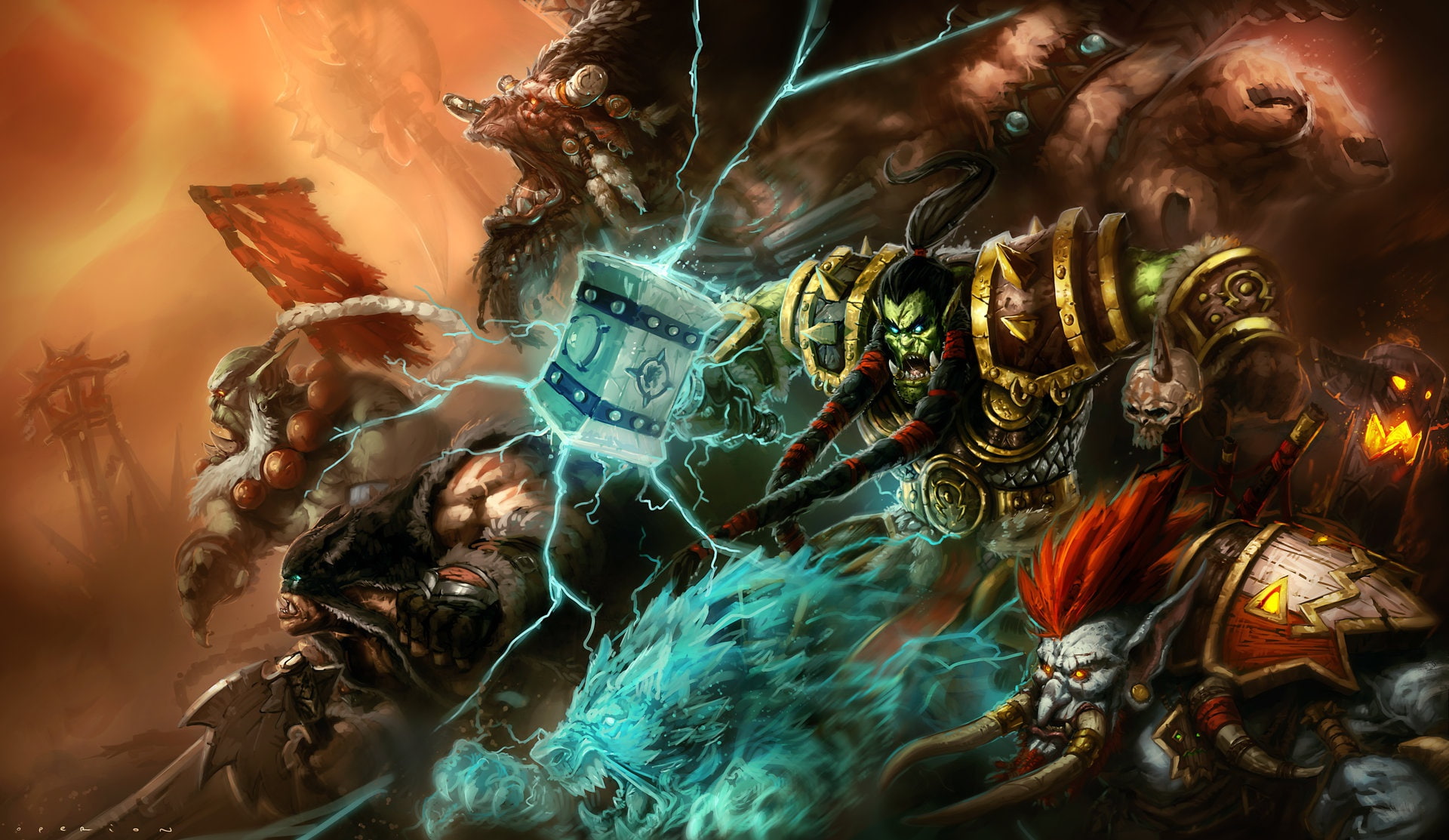 Warcraft, World Of Warcraft, Orc, Rexxar - Horde Wow Artwork , HD Wallpaper & Backgrounds
