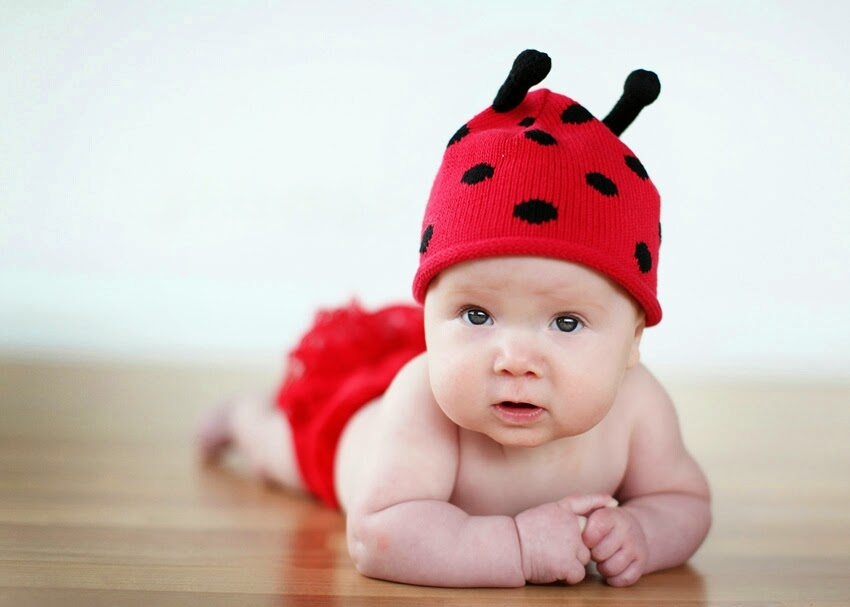 cute babies with red dress