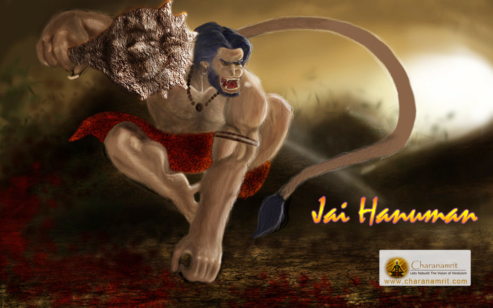 Angry Hanuman Hd Wallpaper On Wallpaperget Com - Angry Lord Hanuman Hd , HD Wallpaper & Backgrounds