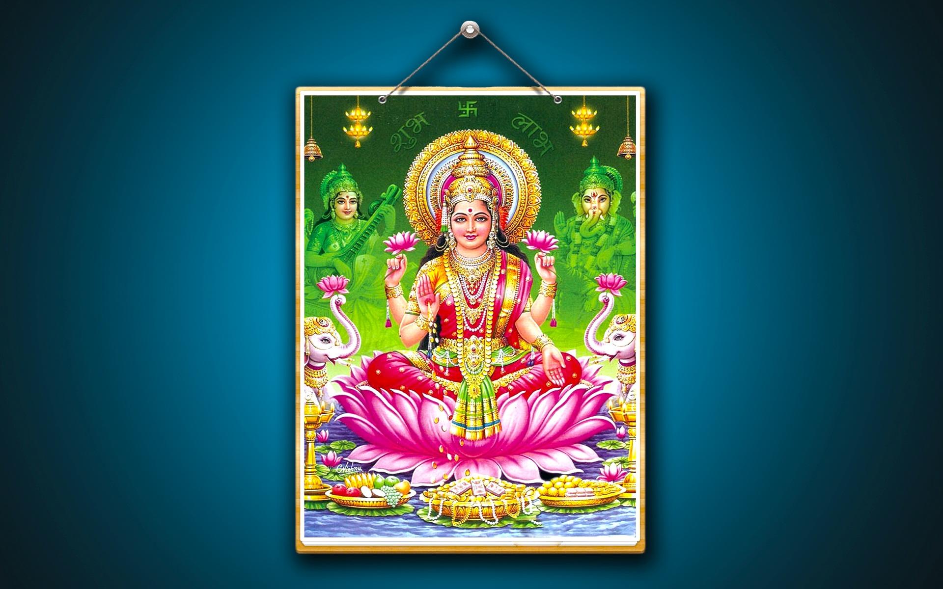 Maa Laxmi Wallpaper For - Lord Lakshmi Wallpapers For Download , HD Wallpaper & Backgrounds