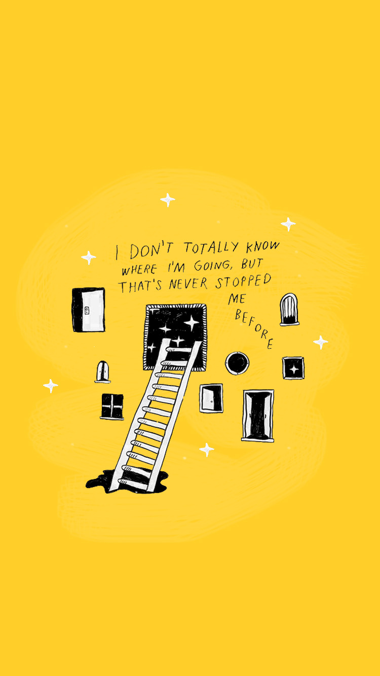 Pinterest // @maddimccomas Illustrated Quote - Yellow Quote , HD Wallpaper & Backgrounds