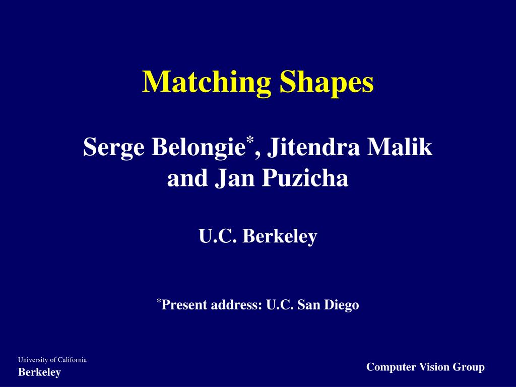 Matching Shapes Serge Belongie * , Jitendra Malik And - Pronoun , HD Wallpaper & Backgrounds