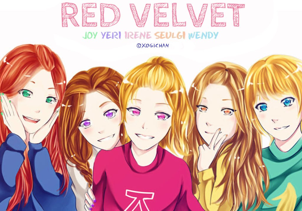 Red Velvet Kpop Wallpaper Wallpapersafari - Red Velvet Kpop Fanart , HD Wallpaper & Backgrounds
